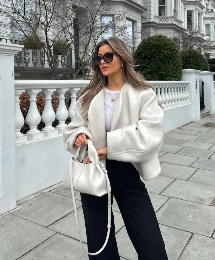 Oversized Wool Bomber Jacket | Minimalist Luxe | Effortless Chic