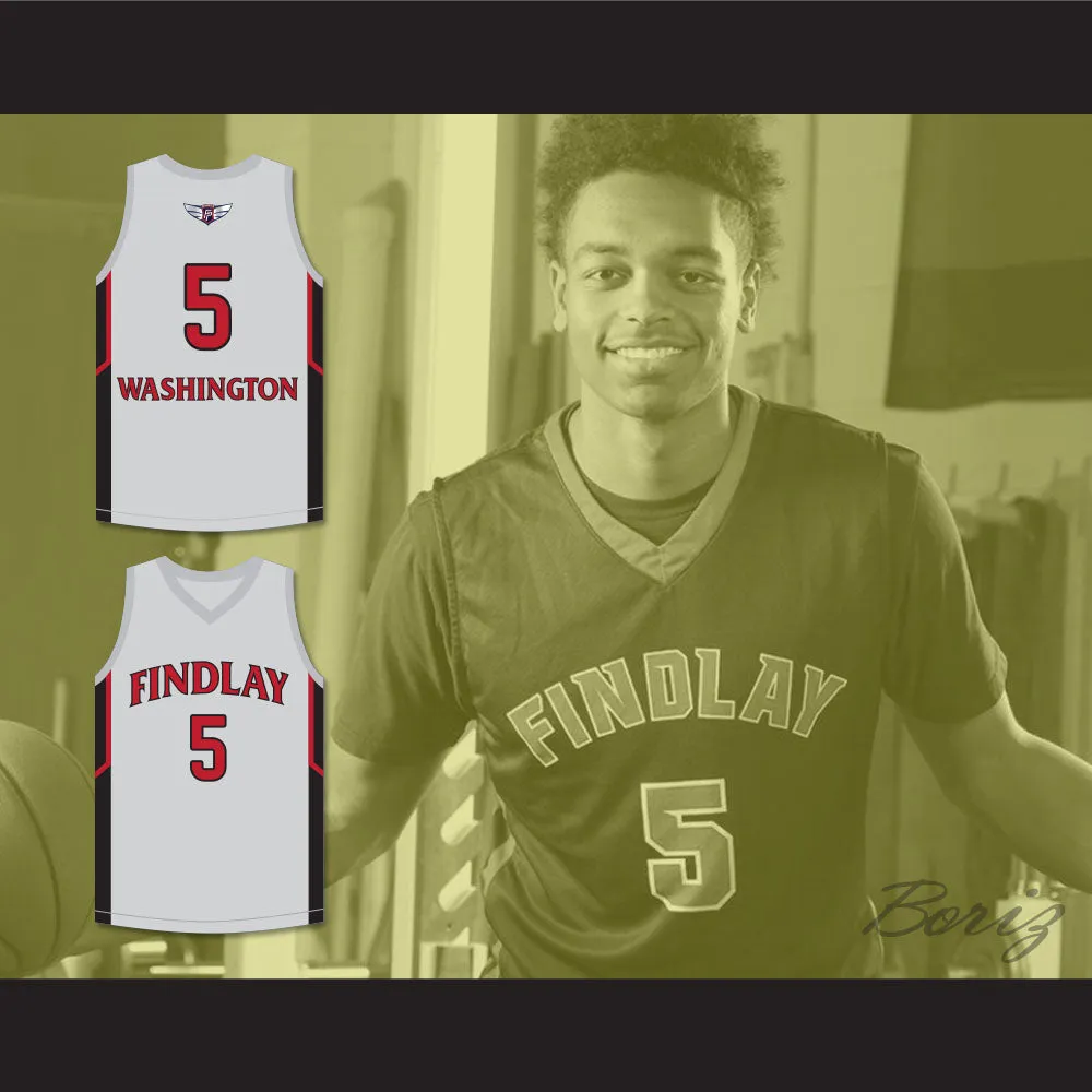 P. J. Washington 5 Findlay Prep Gray Basketball Jersey 2