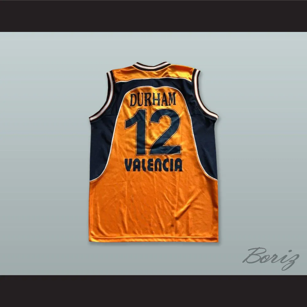 Pat Durham 12 Pamesa Valencia Orange Basketball Jersey