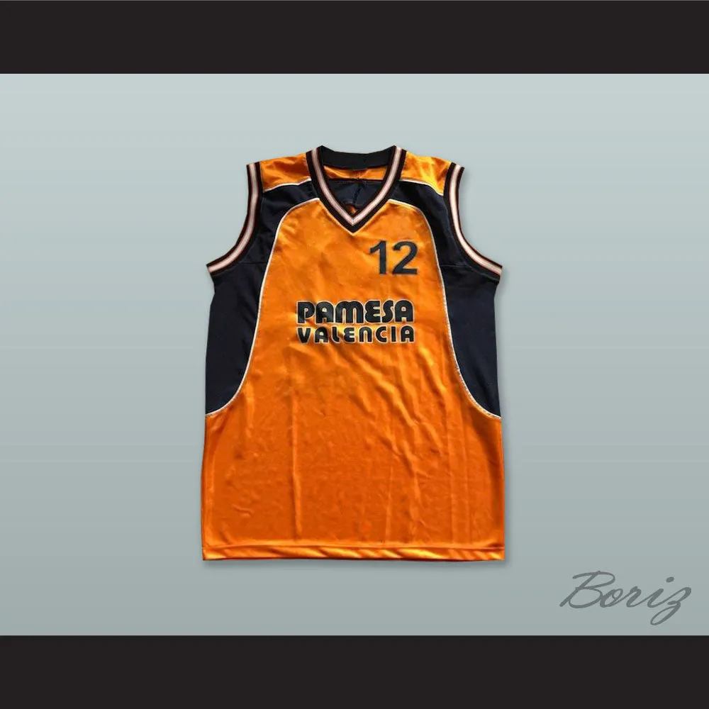 Pat Durham 12 Pamesa Valencia Orange Basketball Jersey