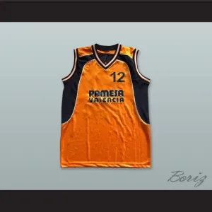 Pat Durham 12 Pamesa Valencia Orange Basketball Jersey