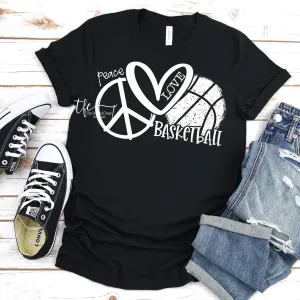 {Peace. Love. Basketball} screen print tee