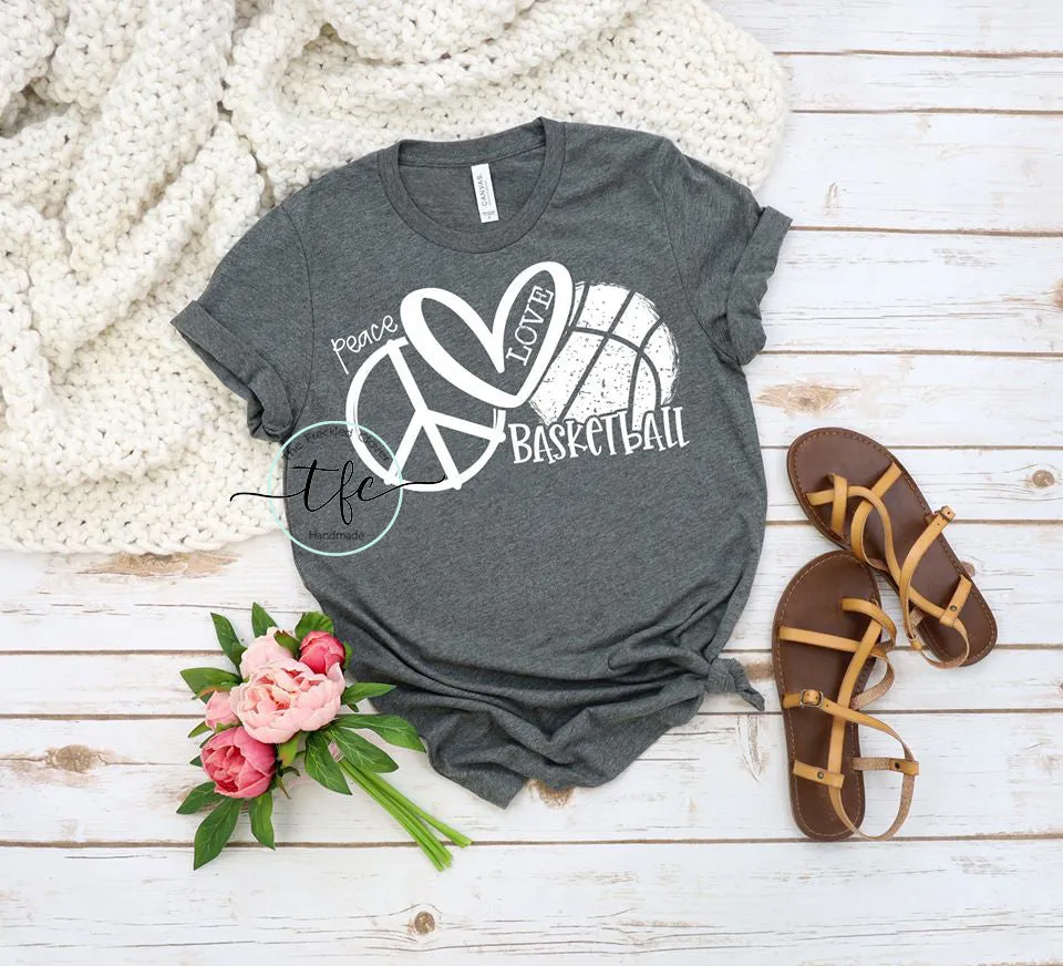 {Peace. Love. Basketball} screen print tee