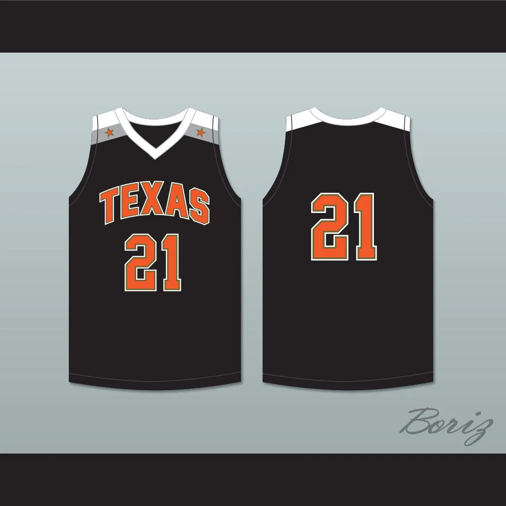 Player 21 Texas D1 Ambassadors AAU Black Basketball Jersey 1