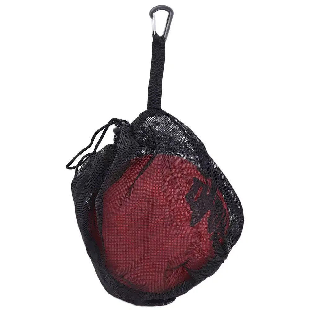 Portable Clip on Ball Mesh Bag Ball Holder Drawstring Basketball Storage Bag Handbag Oxford Cloth Single Ball Bag Traveling Gym