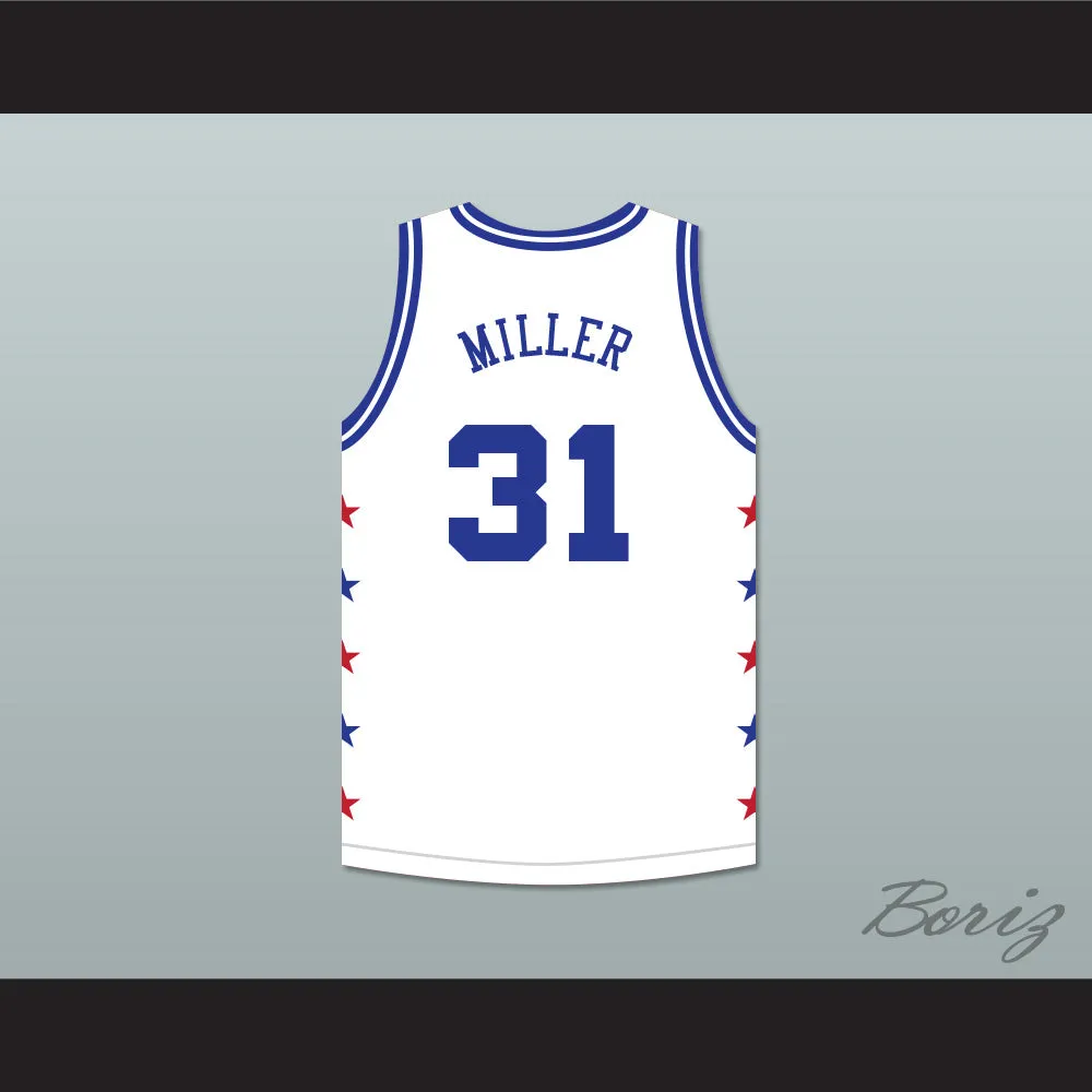 Reggie Miller 31 Magic Johnson All Star Game White Basketball Jersey 1989 Midsummer Night's Magic Charity Event