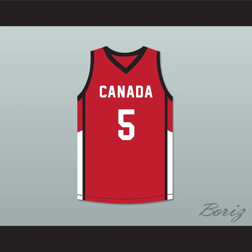 R.J. Barrett 5 Canada Red Basketball Jersey