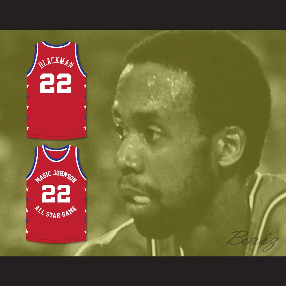 Rolando Blackman 22 Magic Johnson All Star Game Red Basketball Jersey 1990 Midsummer Night's Magic Charity Event