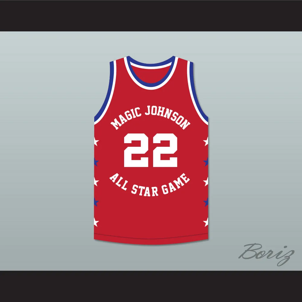 Rolando Blackman 22 Magic Johnson All Star Game Red Basketball Jersey 1990 Midsummer Night's Magic Charity Event