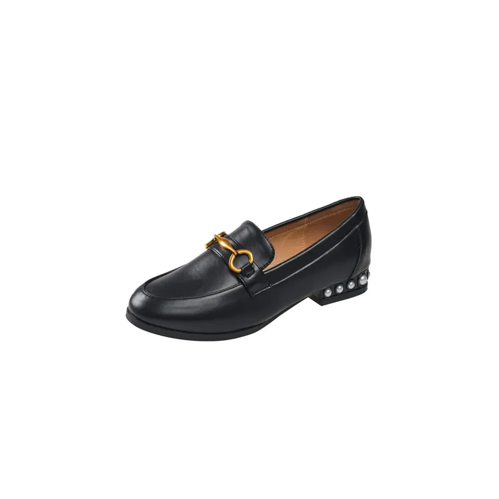 Round Toe Block Heels Loafers