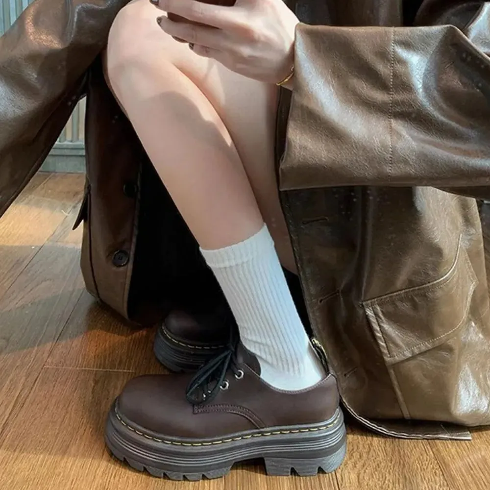 Round Toe Platform Loafers