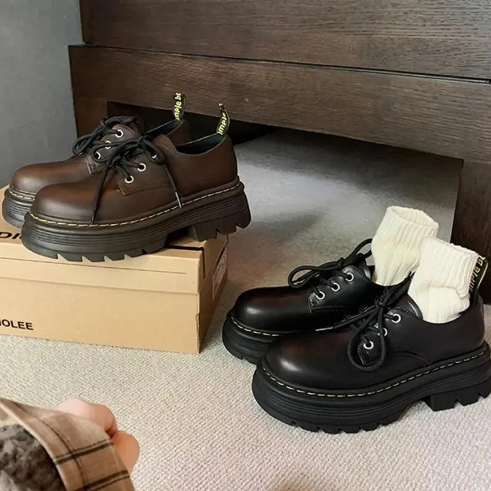 Round Toe Platform Loafers
