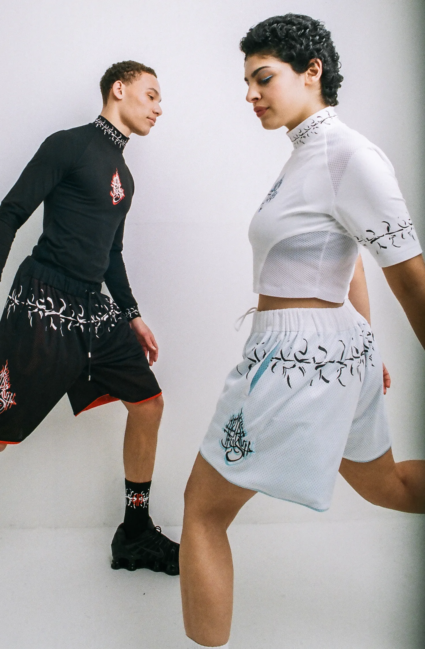 RUKHA Mesh Shorts White