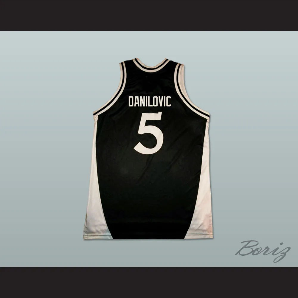 Sasha Danilovic 5 Virtus Kinder Bologna Black Basketball Jersey
