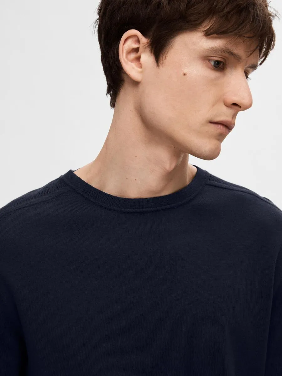 SELECTED | LANGARM STRICKPULLOVER BERG | Navy Blazer