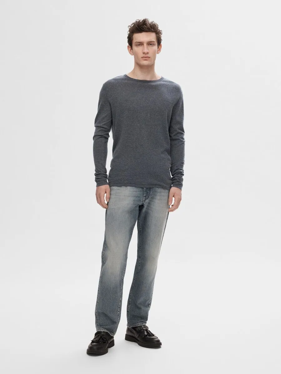 SELECTED | LANGÄRMELIGER PULLOVER ROME | Anthrazit