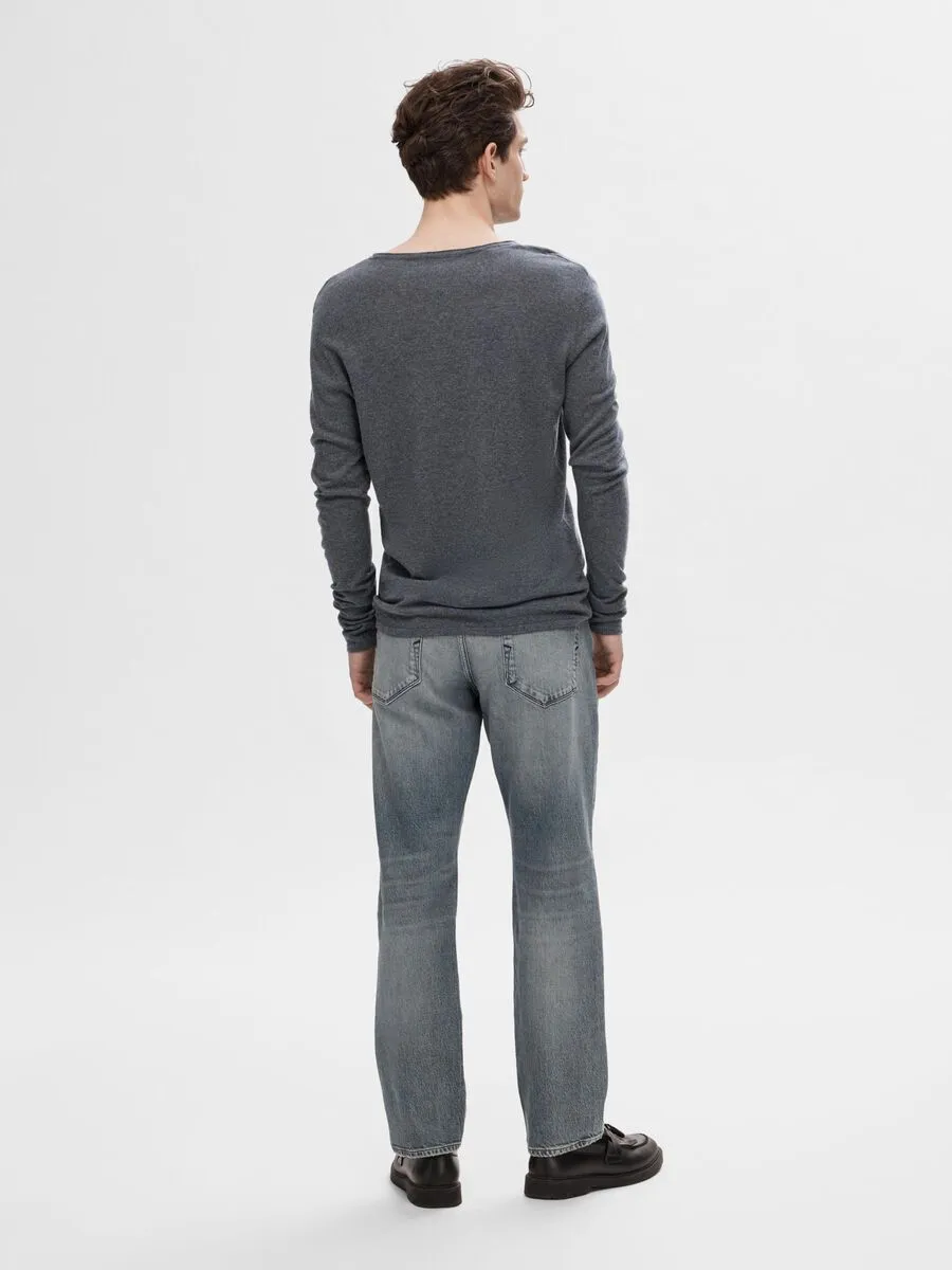 SELECTED | LANGÄRMELIGER PULLOVER ROME | Anthrazit