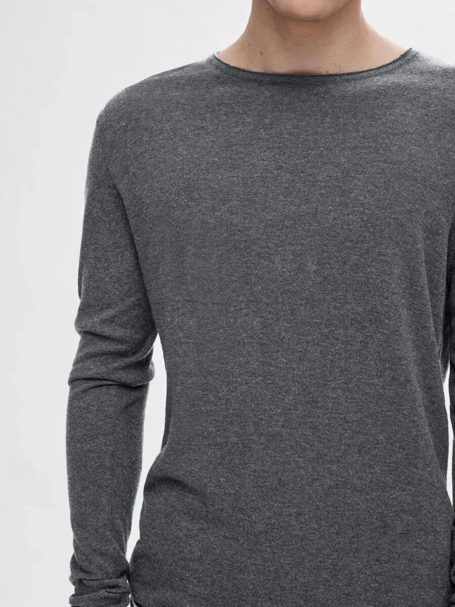 SELECTED | LANGÄRMELIGER PULLOVER ROME | Anthrazit