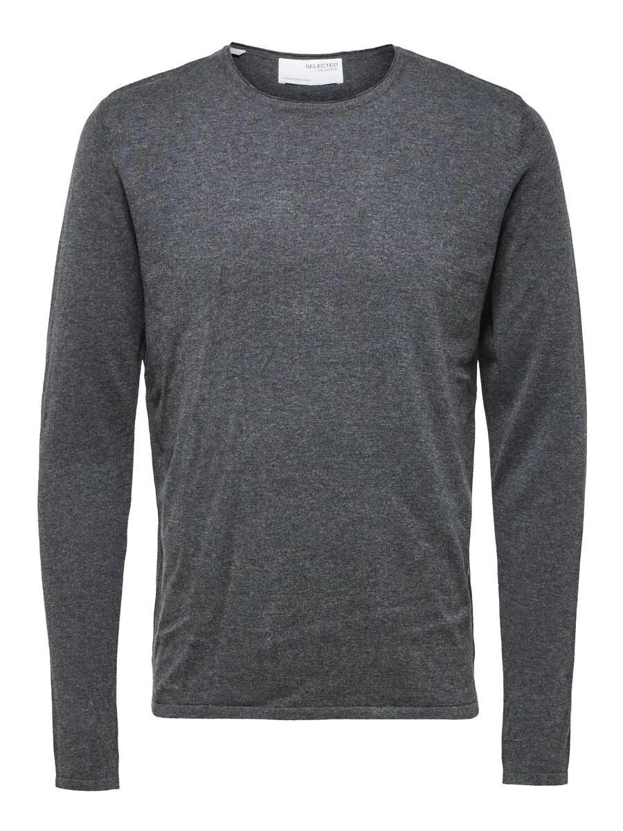 SELECTED | LANGÄRMELIGER PULLOVER ROME | Anthrazit