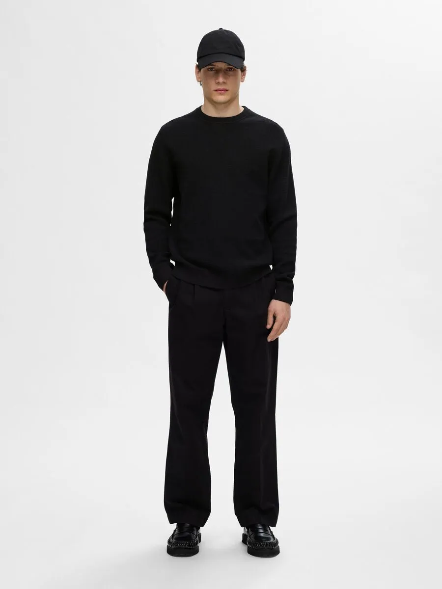SELECTED | PULLOVER ROSS MIT RUNDHALSAUSSCHNITT | Black
