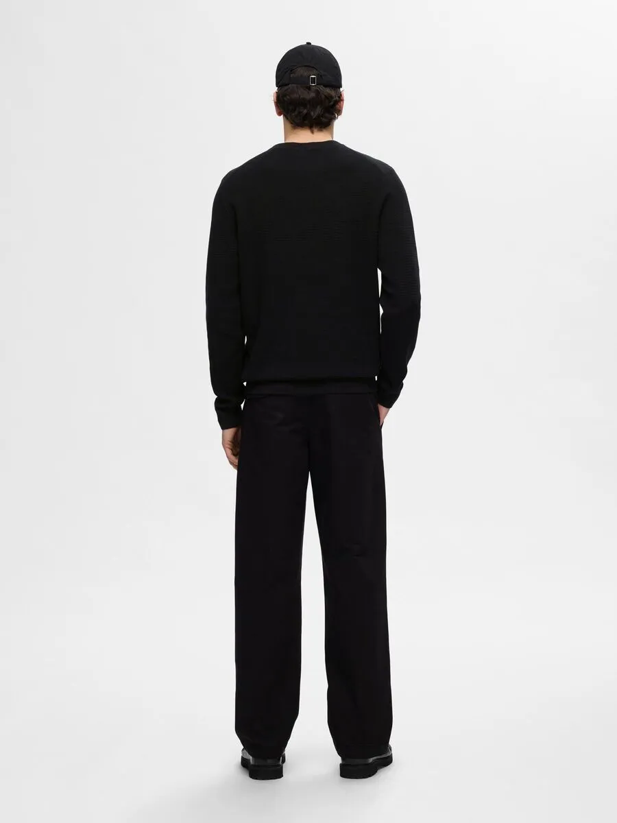 SELECTED | PULLOVER ROSS MIT RUNDHALSAUSSCHNITT | Black