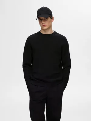 SELECTED | PULLOVER ROSS MIT RUNDHALSAUSSCHNITT | Black