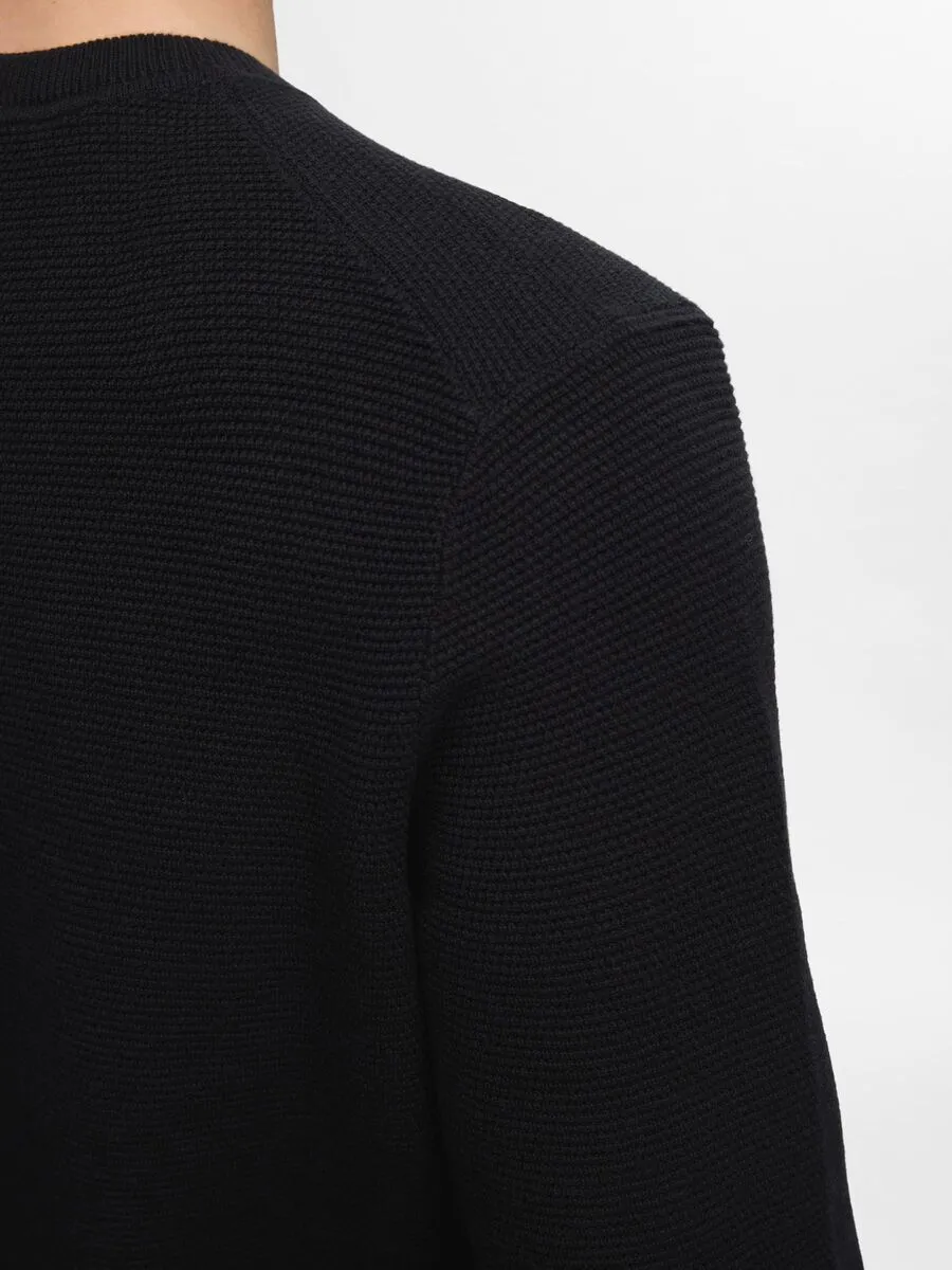 SELECTED | PULLOVER ROSS MIT RUNDHALSAUSSCHNITT | Black