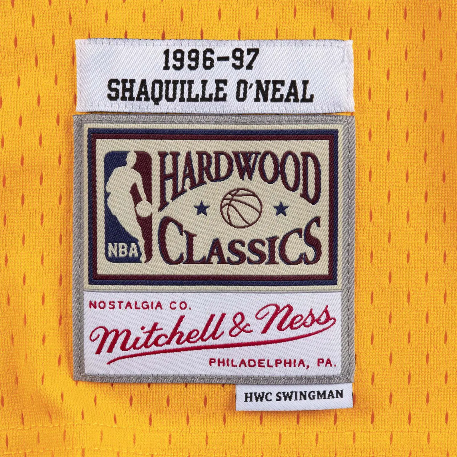 Shaquille O’Neal Los Angeles Lakers 96-97 HWC Swingman Jersey - Yellow