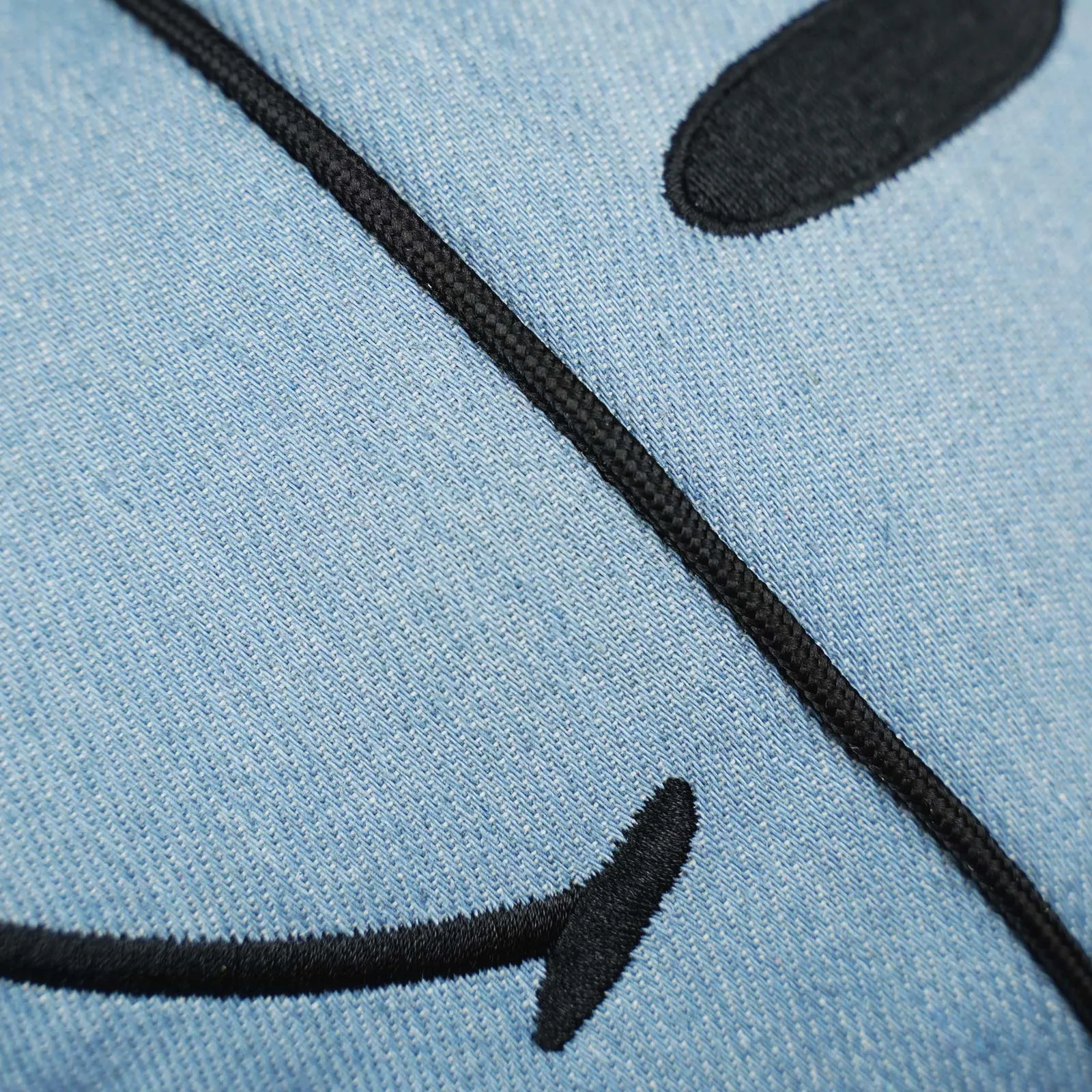 Smiley Denim Pillow