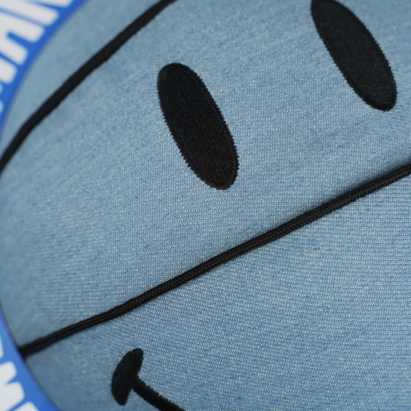 Smiley Denim Pillow