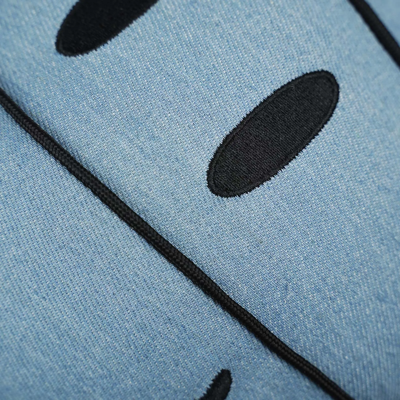 Smiley Denim Pillow