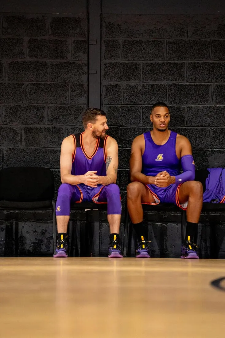 SOUS MAILLOT BASKETBALL COUPE SLIM HOMME UT500 NOIR LOS ANGELES LAKERS NBA