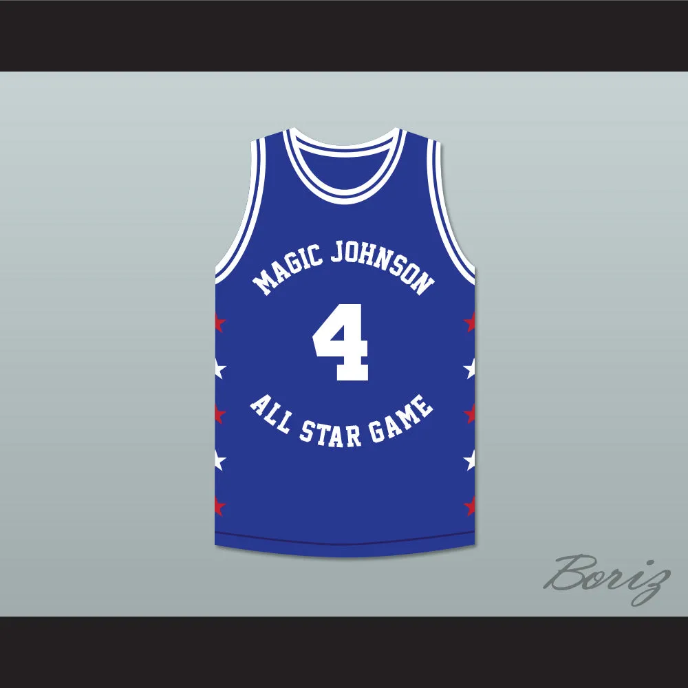 Spud Webb 4 Magic Johnson All Star Game Blue Basketball Jersey 1989 Midsummer Night's Magic Charity Event