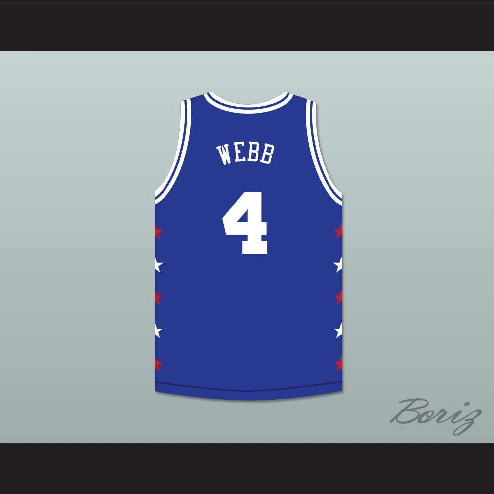 Spud Webb 4 Magic Johnson All Star Game Blue Basketball Jersey 1989 Midsummer Night's Magic Charity Event