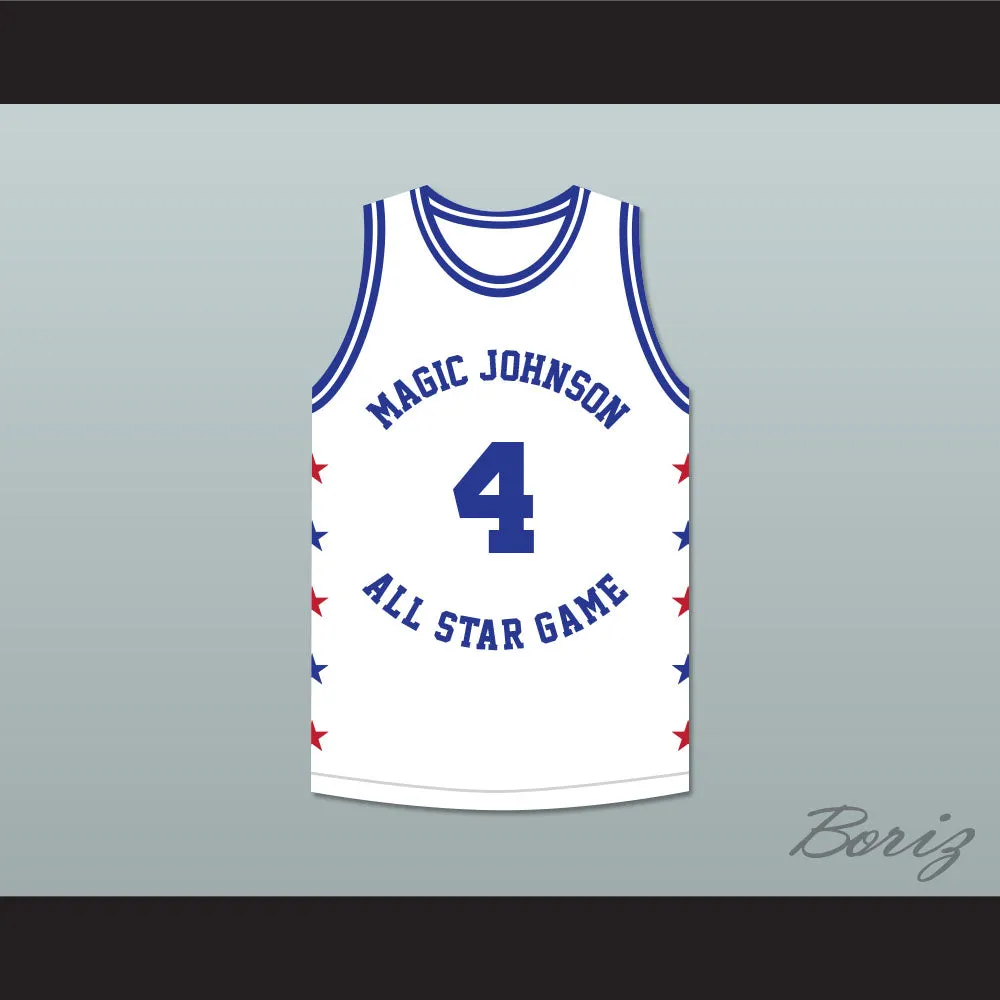 Spud Webb 4 Magic Johnson All Star Game White Basketball Jersey 1990 Midsummer Night's Magic Charity Event