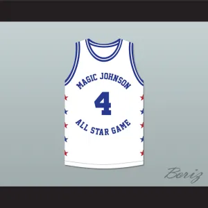 Spud Webb 4 Magic Johnson All Star Game White Basketball Jersey 1990 Midsummer Night's Magic Charity Event