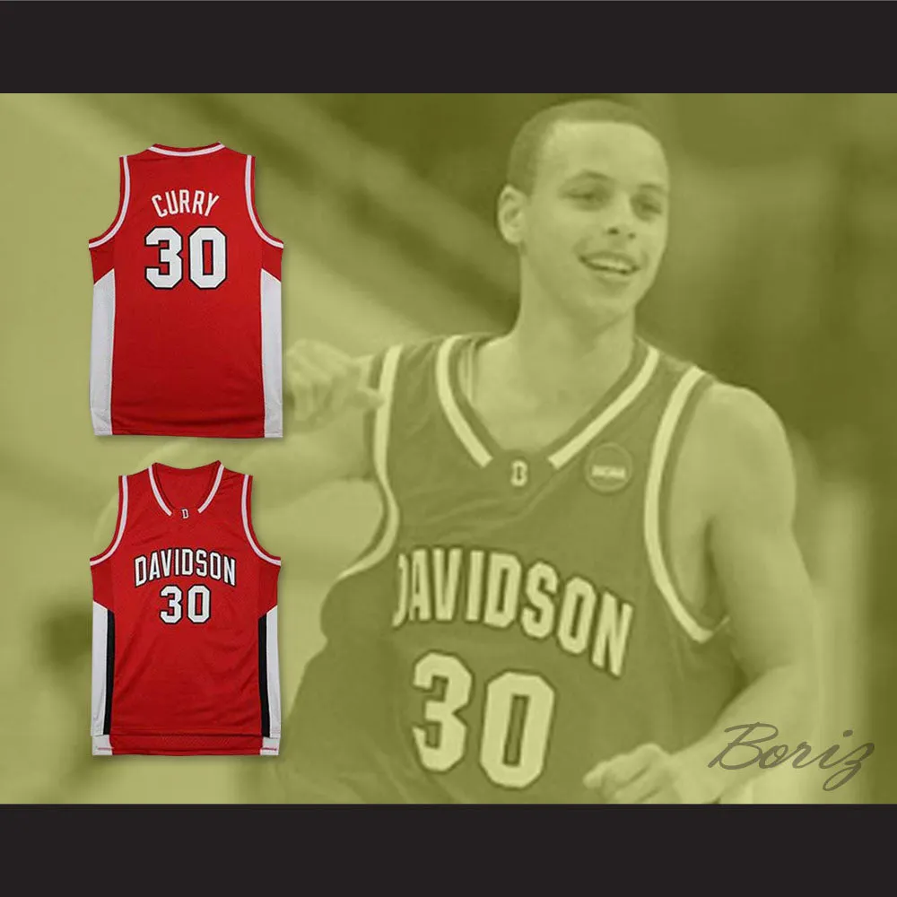 Stephen Curry 30 Davidson Wildcats Red Basketball Jersey