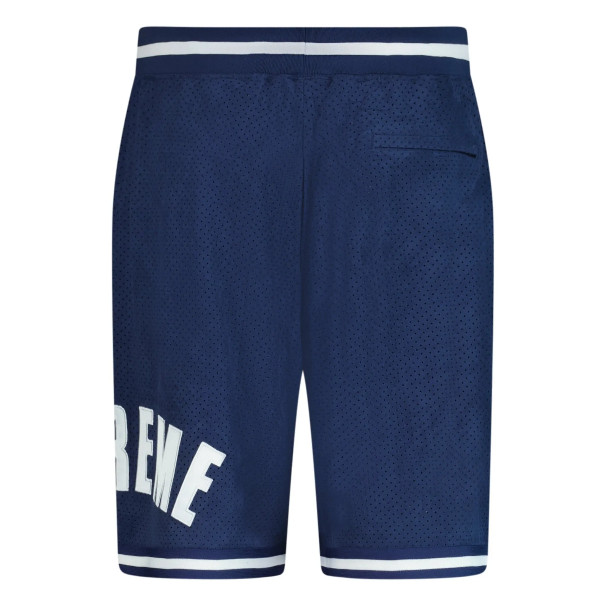 SUPREME ULTRASUEDE MESH BASKETBALL SHORTS NAVY