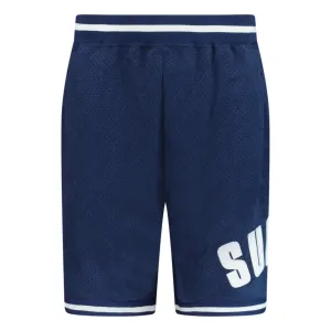 SUPREME ULTRASUEDE MESH BASKETBALL SHORTS NAVY