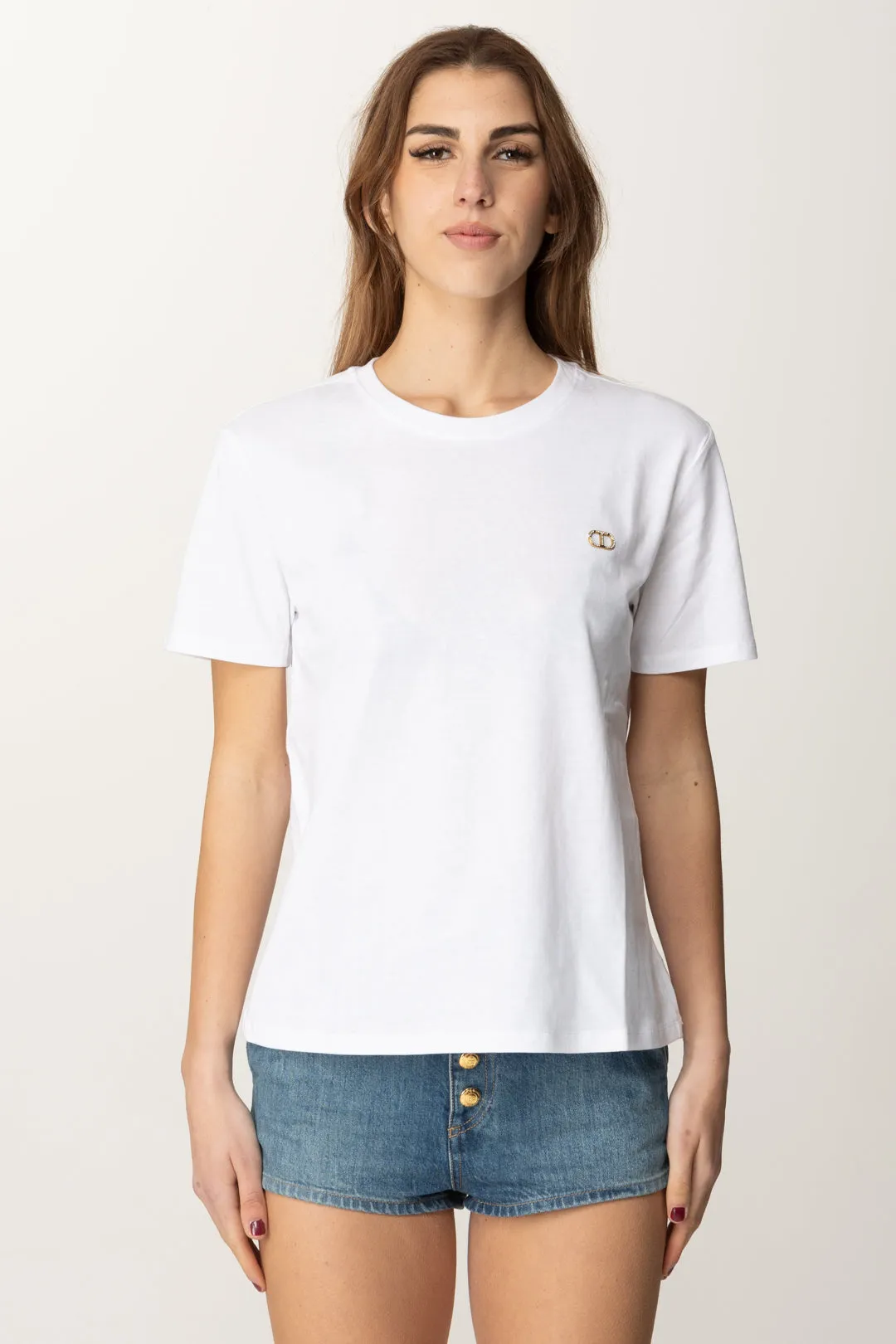 T-shirt Basic con Logo Discreto