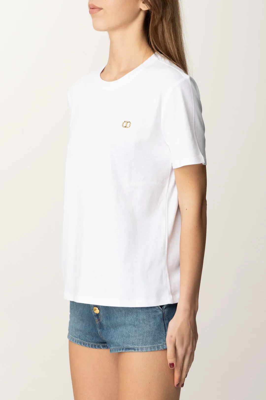 T-shirt Basic con Logo Discreto