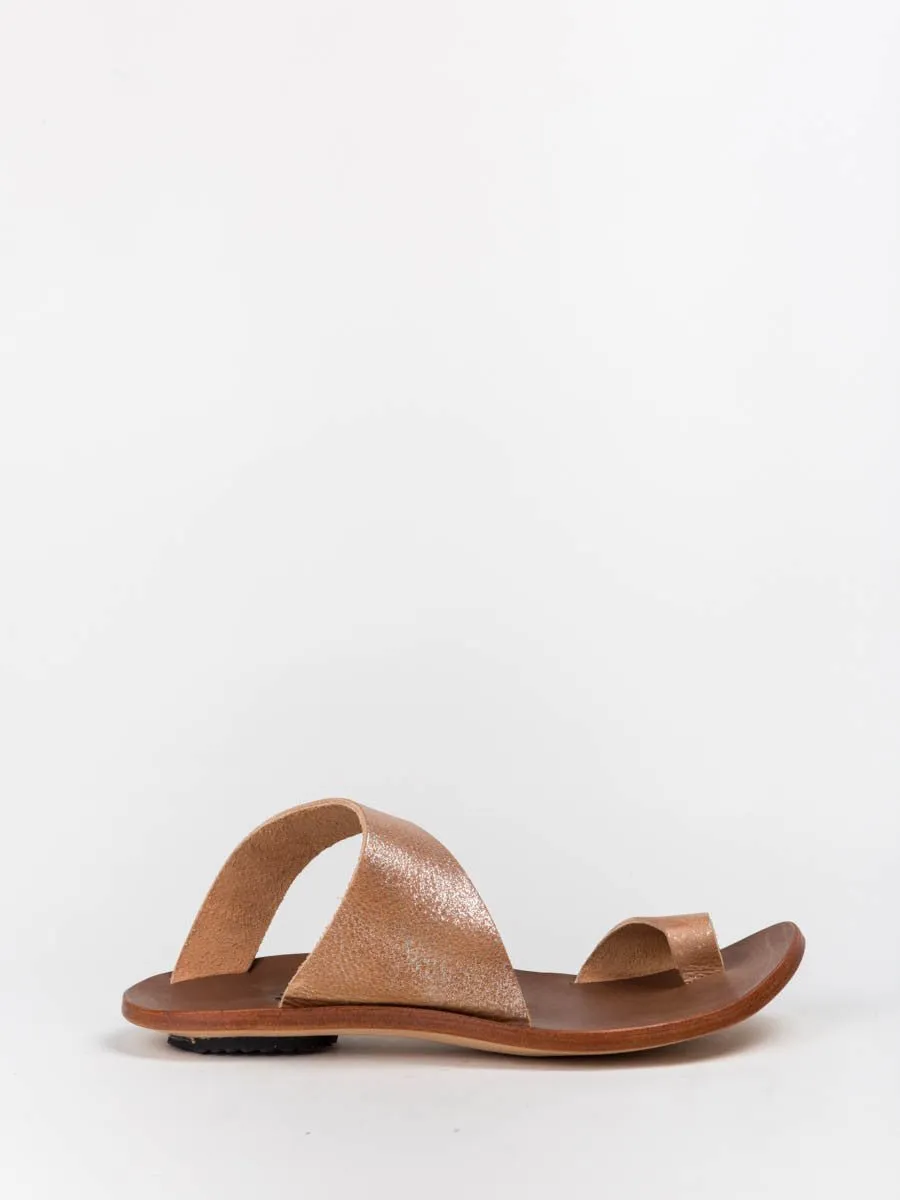 thong sandal - tan sparkle