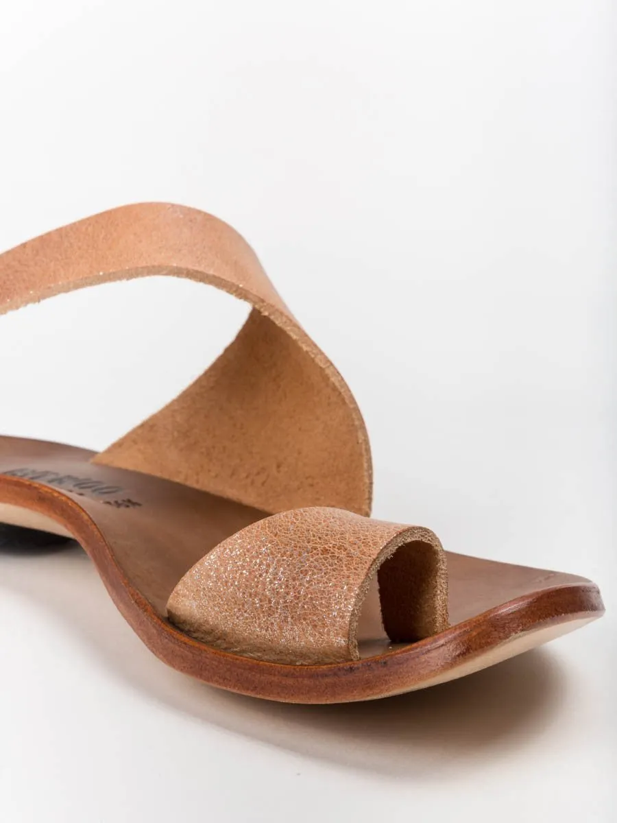 thong sandal - tan sparkle