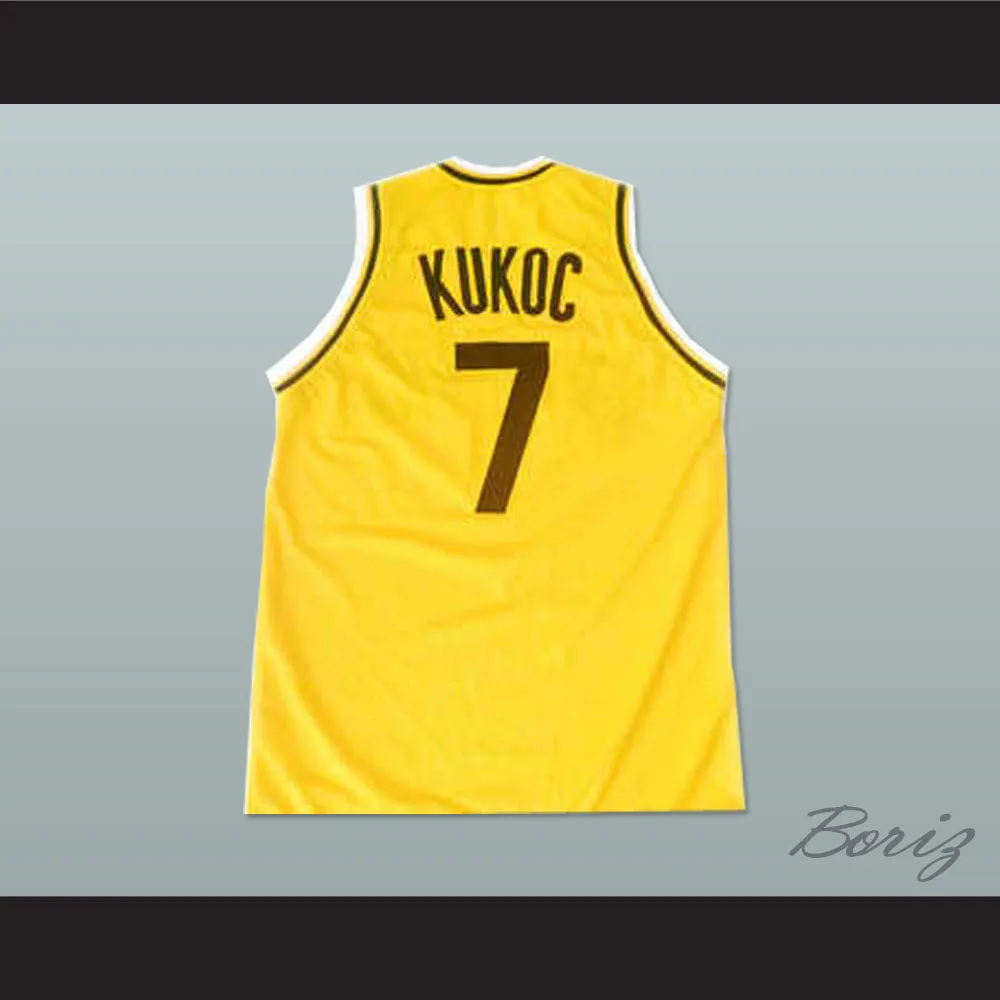 Toni Kukoc 7 Jugoplastika Yellow Basketball Jersey
