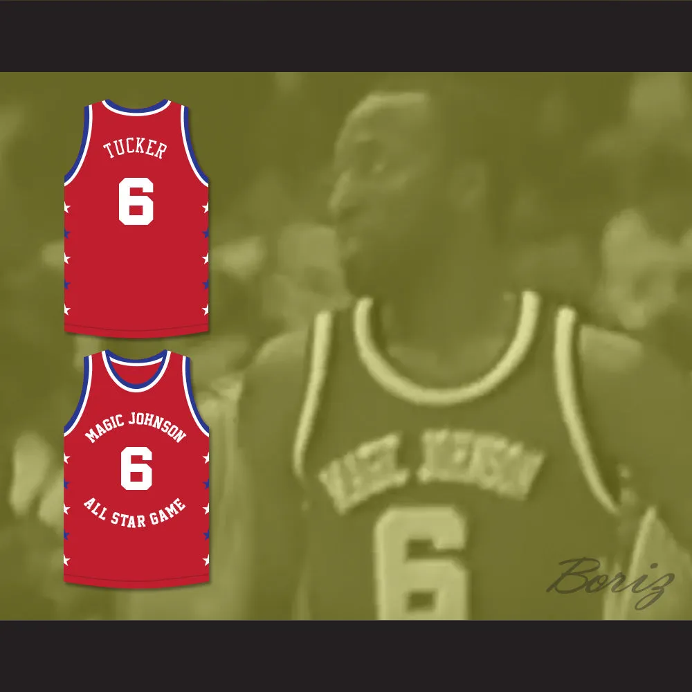 Trent Tucker 6 Magic Johnson All Star Game Red Basketball Jersey 1990 Midsummer Night's Magic Charity Event