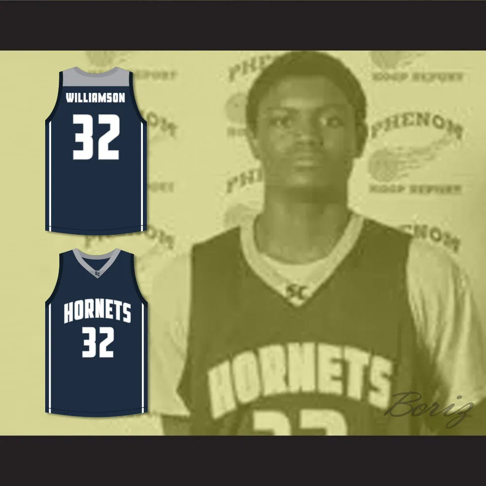 Zion Williamson 32 South Carolina Hornets Navy Blue Basketball Jersey 2